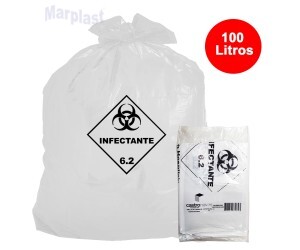 SACO PARA LIXO INFECTANTE  BRANCO 100 LT C/100 PCS
