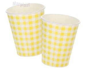 JUNINA COPO DE PAPEL XADREZ AMARELO C/10 UNIDADES