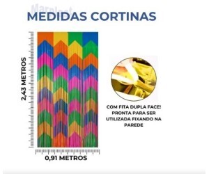 JUNINA CORTINA METALIZADA 2,43MT C/1 UNIDADE