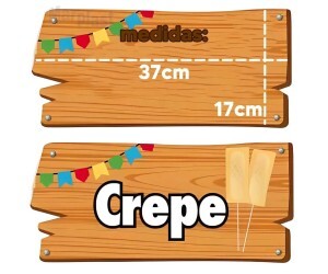 JUNINA PLACAS DE SINALIZACAO CREPE 37,2X17CM C/1 UNIDADE