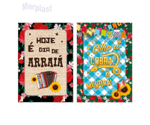 JUNINA CARTAZ DECORATIVO ARRAIA C/04 UNIDADE