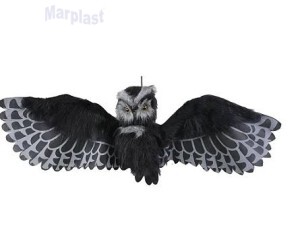 HALLOWEEN BONECO ELETR. CORUJA NEGRA 45CM