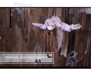 HALLOWEEN BONECA AGATHA COM LUZ E MOVIMENTO 75CM