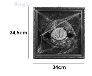 HALLOWEEN QUADRO OLHO SOMBRIO COM LED 34,5X34CM