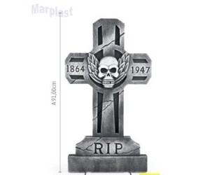 HALLOWEEN ENFEITE LAPIDE CRUZ R.I.P 