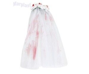 HALLOWEEN PRESILHA PENTE VEU COM SANGUE COM 1 UNIDADES