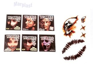 HALLOWEEN TATUAGEM ADESIVA P/BOCA 19X23CM 1 PACOTE