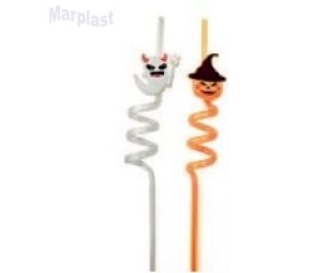 HALLOWEEN CANUDO PLASTICO SORTIDOS CORES COM 4UN