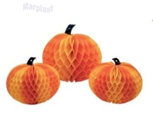 Enfeite Decorativo De Papel Abóboras Halloween 3 unidades
