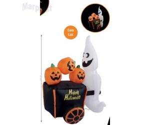 HALLOWEEN INFLÁVEL CARRINHO HAPPY COM LUZ 1MT