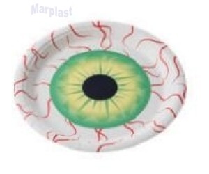 HALLOWEEN PRATO OLHOS SORTIDOS 18CM COM 10 UNIDADES 