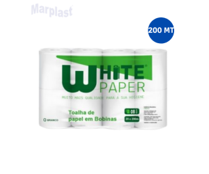 PAPEL TOALHA BOBINA . 200MT BR. WHITEPAPER UN