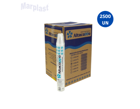 COPO200ML DESCARTÁVEL BRANCO C/2500 UNIDADES - ALTACOPO ABNT