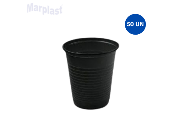 COPO 200ML PRETO C/50 UNIDADES