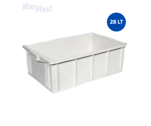 CAIXA PLASTICA EMPILHAVEL 28L S/ TP BRANCA CX2 JSN