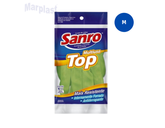LUVA MULTIUSO FORRADA VERDE TOP TAM.M - SANRO