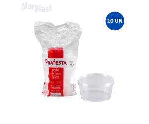 POTE DESCARTAVEL REDONDO PRAFESTA C/LACRE 250ML C/10 - 8801