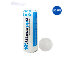 TAMPA PARA COPO DESCARTAVEL 300/330ML TR C/FURO TPF-301 C/50 ALTACOPO