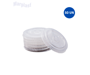 TAMPA PARA COPO DESCARTAVEL 175/200/250ML TOTALPLAST C/FURO C/50