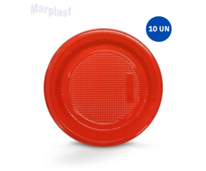 PRATO P/BOLO 15CM C/10 UNIDADES - VERMELHO