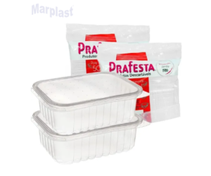 POTE DESCARTAVEL RETANGULAR 250ML PRAFESTA C/24 - 8302