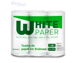 PAPEL TOALHA BOBINA . BR. 6X20X200MT WHITE PAPER