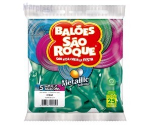 BALÃO SÃO ROQUE - TAMANHO 5 - C/25 UNIDADES -  METALIC VERDE