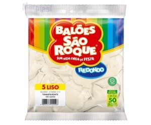 BALÃO SÃO ROQUE - TAMANHO 5 - C/50 UNIDADES -  LISO CRISTAL