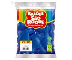 BALÃO SÃO ROQUE - TAMANHO 7 - C/50 UNIDADES -  LISO AZUL COBALTO