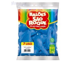 BALÃO SÃO ROQUE - TAMANHO 7 - C/50 UNIDADES -  LISO AZUL TURQUESA