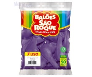 BALÃO SÃO ROQUE - TAMANHO 7 - C/50 UNIDADES -  LISO ROXO UVA