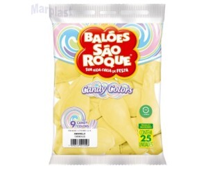 BALÃO SÃO ROQUE - TAMANHO 9 - C/25 UNIDADES - CANDY COLORS AMARELO