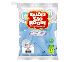 BALÃO SÃO ROQUE -TAMANHO 9 -  C/25 UNIDADES - CANDY COLORS AZUL