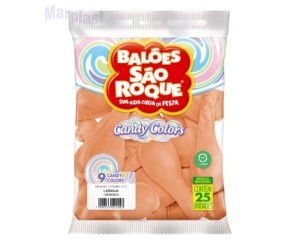 BALÃO SÃO ROQUE -TAMANHO 9 - C/25 UNIDADES - CANDY COLORS LARANJA