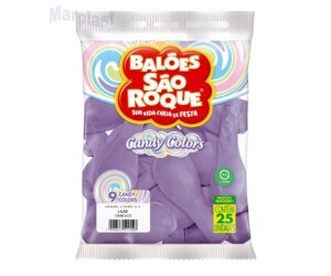 BALÃO SÃO ROQUE - TAMANHO 9 - C/25 UNIDADES - CANDY COLORS LILAS