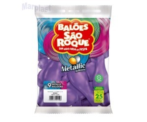 BALAO SAO ROQUE 9 C/25  METALIC ROXO