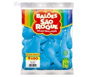 BALÃO SÃO ROQUE - TAMANHO 9 - C/50 UNIDADES - LISO AZUL BABY
