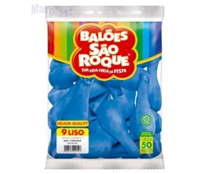 BALÃO SÃO ROQUE - TAMANHO 9 - C/50 UNIDADES -  LISO AZUL TURQUESA