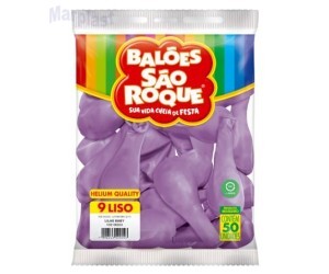 BALÃO SÃO ROQUE - TAMANHO 9 - C/50 UNIDADES -  LISO LILAS BABY