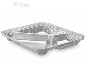 BANDEJA DE ALUMINIO THERMO 3 DIVISÕES C/10