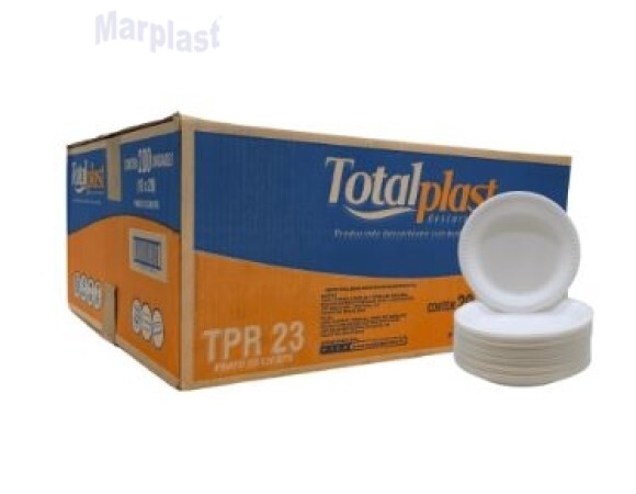 PRATO ISOPOR 23CM CX 200UND TOTALPLAST
