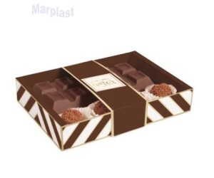 CAIXA TABLETE CHEVRON MARROM 18X13X3,2 PT C/10