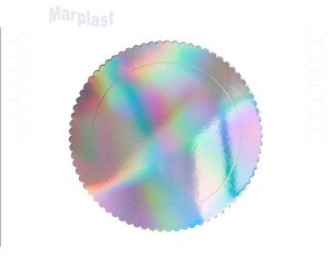 CAKE BOARD RED 35CM FURTA COR SILVER