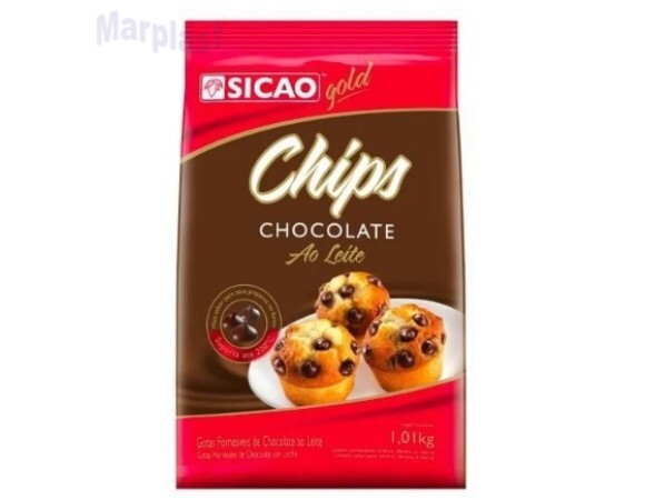 CHOCOLATE GOLD AO LEITE CHIPS 2000CT/LB 1KG SICÃO