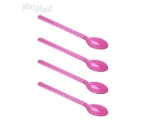 COLHERZINHA ROSA PINK TRANSPARENTE - C/100 UNIDADES