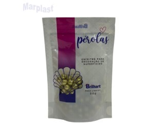 CONFEITO AÇUCAR PEROLA M DOURADA GLITT - BRILHART