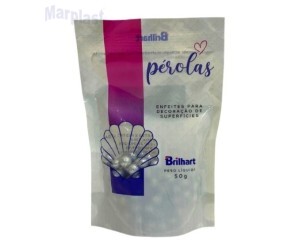 CONFEITO AÇUCAR PEROLA M PRATEADA GLITT - BRILHART