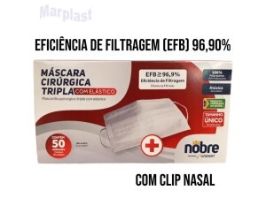 MASCARA DESCARTAVEL . TRIPLA C/50 NOBRE CIRURGICA