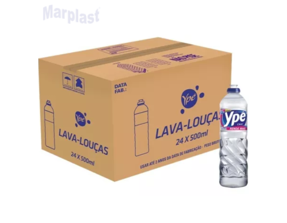 DETERGENTE YPE CLEAR/CRISTAL CAIXA C/24 UNIDADES DE 500ML CADA