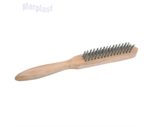 ESCOVA DE AÇO COM CABO DE MADEIRA